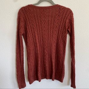 American Eagle Outfitters Rust Cable Knit Sweater, XS